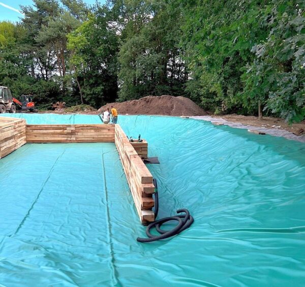 Teichbau mit patina Teichfolie